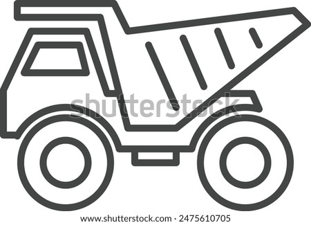 mining dumper truck construction vehicles icon in outline style