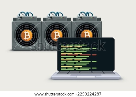 mining equipment rig with laptop miner os