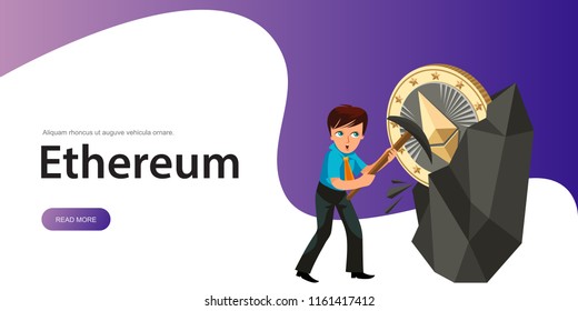 Mining of Ethereum crypto currency poster