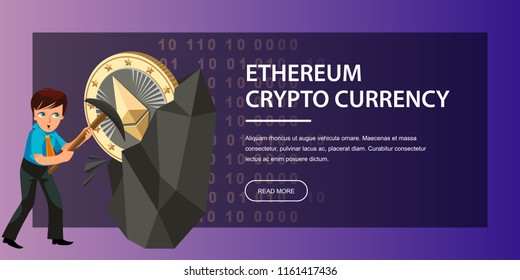Mining of Ethereum crypto currency poster