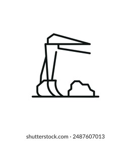 Mining excavator icon. Simple mining excavator icon for social media, app, and web design. Vector illustration. 