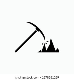 Mining Exploration Icons. Symbol of Mine Natural Resources - Vector