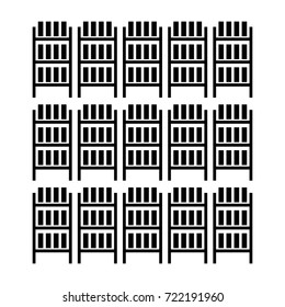 Mining farm. Extraction of Cryptocurrency. Stand gpu. Technology for obtaining bitcoin and etherium. data center. Vector illustration