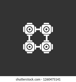 mining farm icon vector. mining farm sign on black background. mining farm icon for web and app