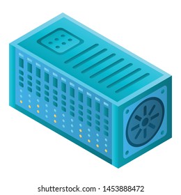 Mining farm ventilator icon. Isometric of mining farm ventilator vector icon for web design isolated on white background