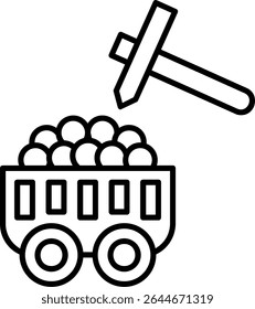 Mining Filled Style Icon Design