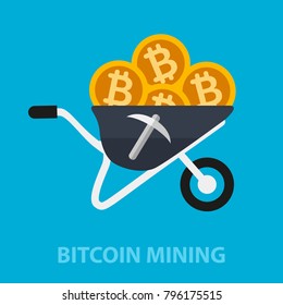 Mining flat concept. Vector illustration. Element template for design.