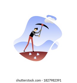 Mining flat design illustration style