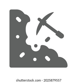 Mining, Geology, science icon. Gray vector graphics.