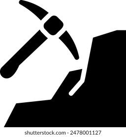 Mining glyph icon illustration vector