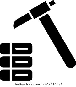 Mining Glyph Icon Vector Design