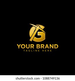 Mining Gold Letter G Logo Icon Template