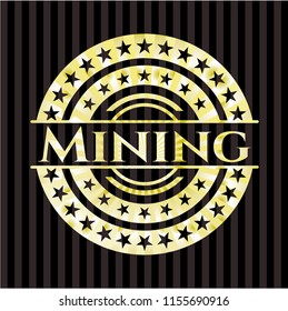 Mining golden emblem or badge