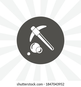 Mining Hammer icon. gem mining isolated simple solid vector icon