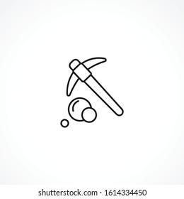 Mining Hammer icon on white background