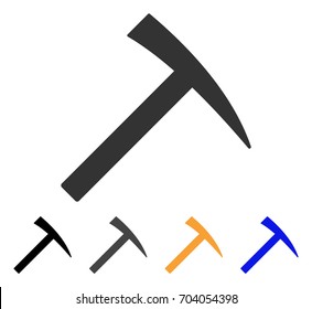 Mining Hammer icon. Vector illustration style is flat iconic symbol with black, gray, orange, blue color variants. Designed for web and software interfaces.