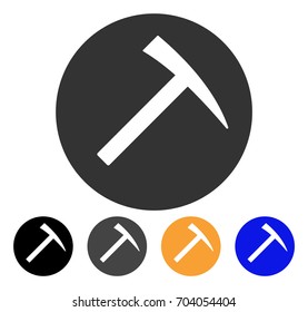 Mining Hammer icon. Vector illustration style is flat iconic symbol with black, gray, orange, blue color variants. Designed for web and software interfaces.