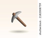 mining hammer vector 3d icon. mining hammer 3d illustration