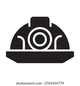 Mining Hard Hat icon or logo isolated sign symbol vector illustration - high quality black style vector icons