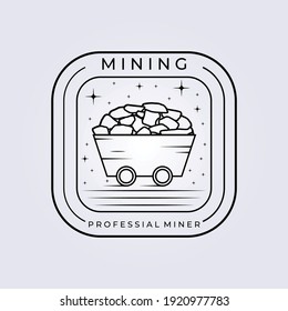 mining hardware train logo vector illustration design