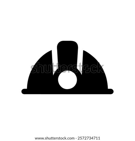 Mining hat light icon silhouette vector illustration design on white background.