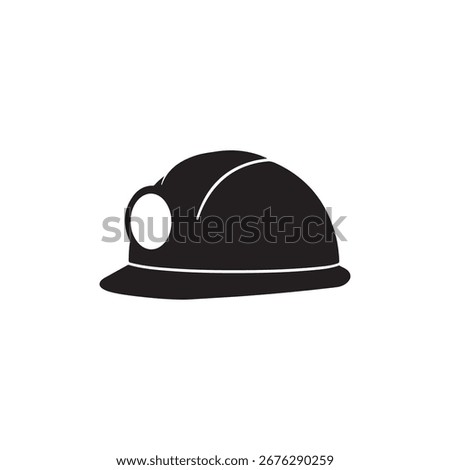 Mining hat light icon silhouette vector illustration design on white background.
