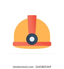 mining helmet icon, colored flat vector. modern and minimalist design