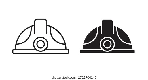 Icono de casco de minería Ilustración vectorial aislada. Pictograma de Vector para Web y App