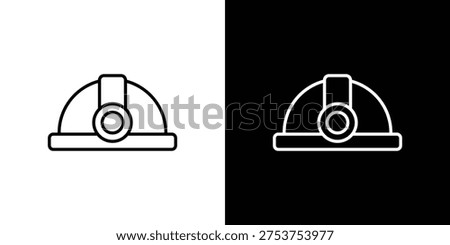 Mining Helmet icons. Editable Stroke. logotype design concept