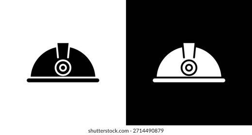 Mining Helmet icons vector silhouette design. Vector flat graphic design illustration.