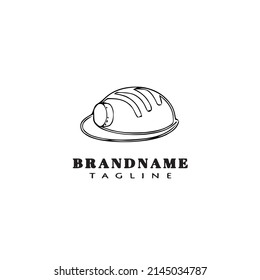 logotipo de casco de minería de datos caricatura plantilla de diseño de icono negro vector aislado moderno