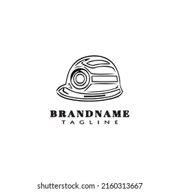 mining helmet logo cartoon icon design template black modern isolated vector