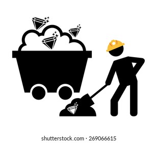 mining icon design, vector illustration eps10 graphic