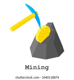 Mining icon. Isometric illustration of mining vector icon for web