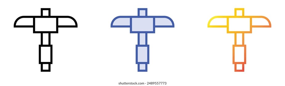 Mining icon. Linear, Blue Fill and Gradient Style Design Isolated On White Background