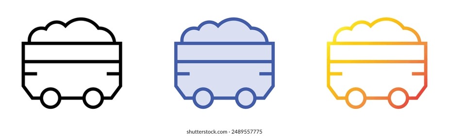 Mining icon. Linear, Blue Fill and Gradient Style Design Isolated On White Background