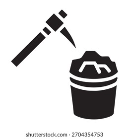 Icono de minería o logotipo aislado signo símbolo Ilustración vectorial - Iconos de vector de estilo negro de alta calidad