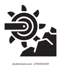 ícone de mineração ou logotipo símbolo isolado símbolo ilustração vetorial - ícones de vetor de estilo preto de alta qualidade
