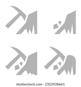 mining icon on a white background, vector illustration