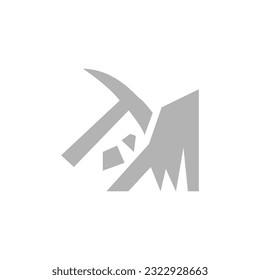 mining icon on a white background, vector illustration
