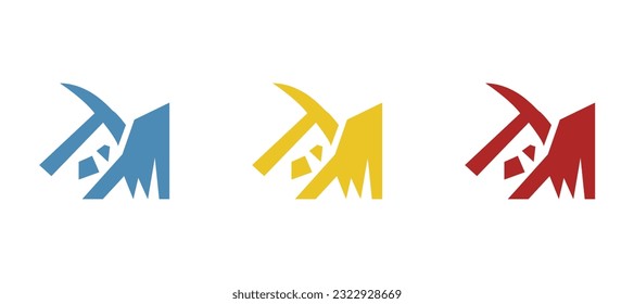 mining icon on a white background, vector illustration