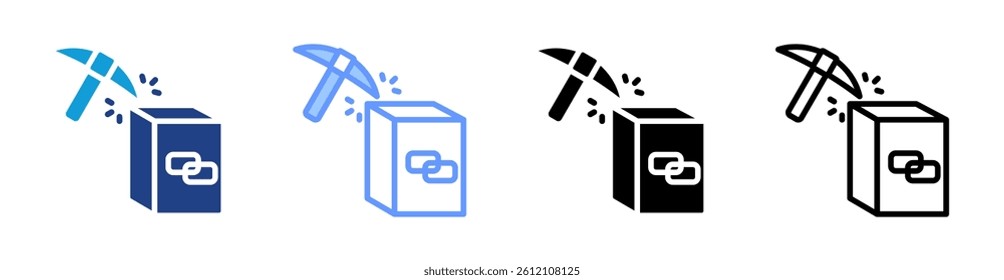 Mining icon set multiple style collection