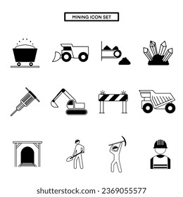 Mining Icon Set, True Black Icon