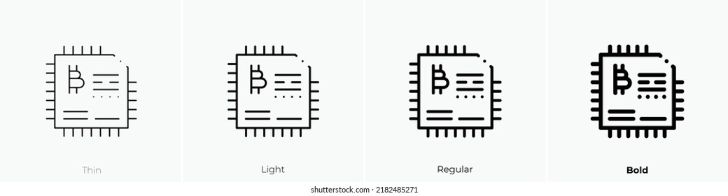 Mining icon. Thin, Light Regular And Bold style design isolated on white background