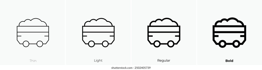Mining icon. Thin, Light Regular And Bold style design isolated on white background