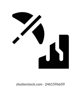 mining icon. vector glyph icon for your website, mobile, presentation, and logo design.