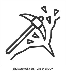 Mining Icon Vector Illustration Outline