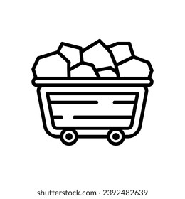 mining icon vector in line style