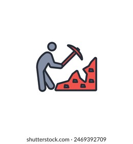 Mining icon. vector.Editable stroke.linear style sign for use web design,logo.Symbol illustration.