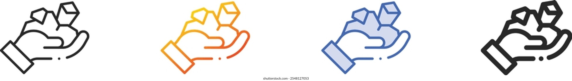 Mining icon.Thin Linear, Gradient, Blue Stroke and bold Style Design Isolated On White Background